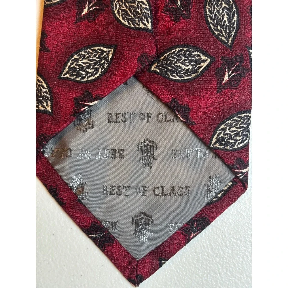 Robert Talbott Best of Class Guffey's‎ Red Leaf Silk Tie Necktie Mens Vintage